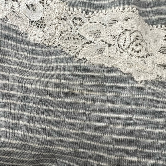 LAUREN RALPH LAUREN Cardigan Top Button Up Stripe Long Sleeve Ribbed Lace Small - Picture 10 of 11